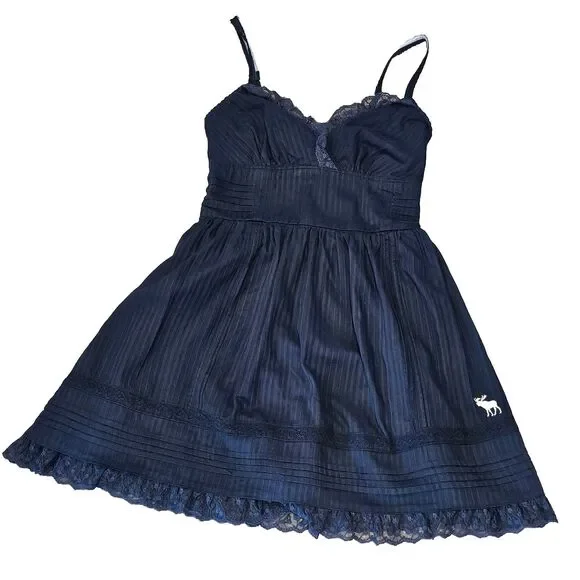 chinese dress ladies Abercrombie & Fitch A&F Modal-Blend Collection Navy Blue Fitted Dress – The  Saved Collection main image 1
